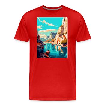 Omis Kroatien Vintage Reiseplakat WPA Souvenir - Männer Premium Bio T-Shirt - Rot - Vorne - Damien (186cm)