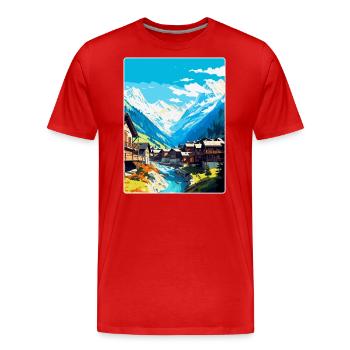 Sölden Österreich Vintage Reiseplakat Souvenir WPA - Männer Premium Bio T-Shirt - Rot - Vorne - Damien (186cm)