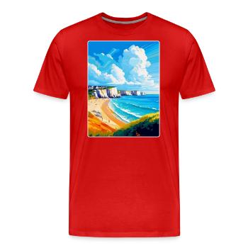 Dover England Uk Vintage Reiseplakat Souvenir - Männer Premium Bio T-Shirt - Rot - Vorne - Damien (186cm)