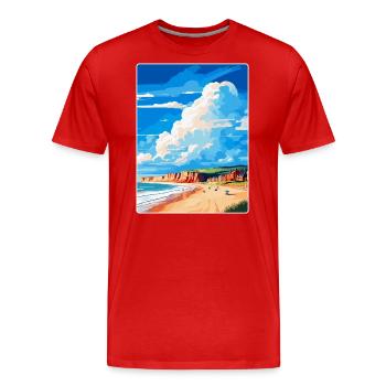 Filey England Uk Vintage Reiseplakat Souvenir - Männer Premium Bio T-Shirt - Rot - Vorne - Damien (186cm)