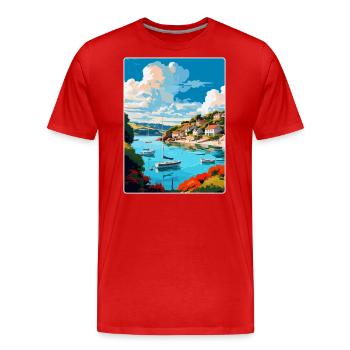Salcombe England Uk Vintage Reiseposter Souvenir - Männer Premium Bio T-Shirt - Rot - Vorne - Damien (186cm)