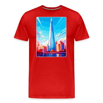 The Shard England Uk Reiseposter Souvenir WPA - Männer Premium Bio T-Shirt - Rot - Vorne - Damien (186cm)