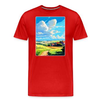 Wylam England Uk Vintage Reise Poster Souvenir - Männer Premium Bio T-Shirt - Rot - Vorne - Damien (186cm)