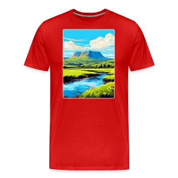 Brecon Beacons Wales Uk Reiseposter Souvenir WPA - Männer Premium Bio T-Shirt - Rot - Vorne - Damien (186cm)