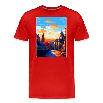 Edinburgh Schottland Großbritannien Reiseposter Souvenir WPA - Männer Premium Bio T-Shirt - Rot - Vorne - Damien (186cm)