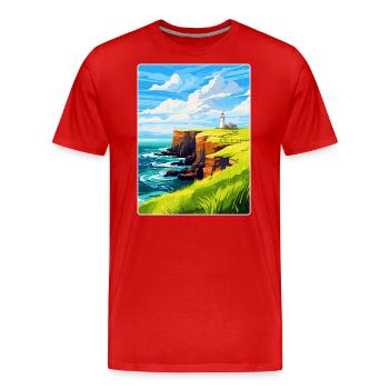 Dunnet Head Schottland Großbritannien Reiseposter Souvenir WPA - Männer Premium Bio T-Shirt - Rot - Vorne - Damien (186cm)