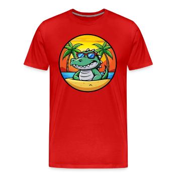 Krokodil Lustige Cartoon Sommer Strand Sonnenbrille - Männer Premium Bio T-Shirt - Rot - Vorne - Damien (186cm)