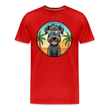 Kerry Blue Terrier Hunderasse Cartoon Sonnenbrille - Männer Premium Bio T-Shirt - Rot - Vorne - Damien (186cm)
