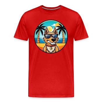 Magyar Agar Race Chien Dessin Animé Lunettes De Soleil Plage - T-shirt bio Premium Homme - rouge - Devant - Damien (186cm)