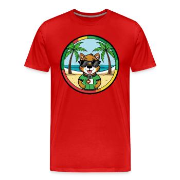 Portuguese Watchdog Breed Cartoon Sunglasses Beach - Men's Premium Organic T-Shirt - red - Front - Damien (186cm)