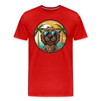 Boykin Spaniel Chien Race Dessin Animé Lunettes De Soleil Plage - T-shirt bio Premium Homme - rouge - Devant - Damien (186cm)