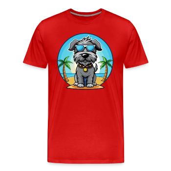 Kerry Blue Terrier Hunderasse Cartoon Sonnenbrille - Männer Premium Bio T-Shirt - Rot - Vorne - Damien (186cm)