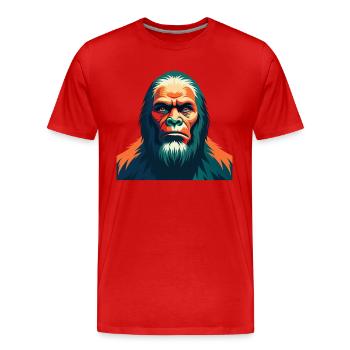 Big Foot Cartoon Character Colorful Pet Animal - Men's Premium Organic T-Shirt - red - Front - Damien (186cm)