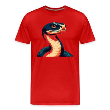 Anaconda Zeichentrickfigur Buntes Haustier Tier - Männer Premium Bio T-Shirt - Rot - Vorne - Damien (186cm)