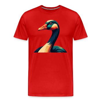 Goose Cartoon Character Colorful Pet Animal - Men's Premium Organic T-Shirt - red - Front - Damien (186cm)