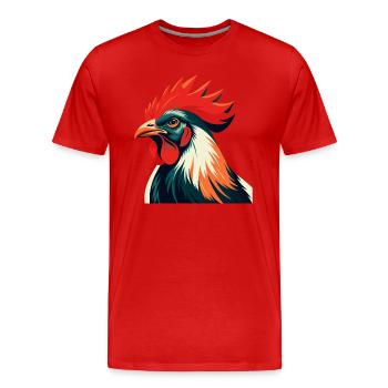 Huhn Cartoon Figur Buntes Haustier Tier - Männer Premium Bio T-Shirt - Rot - Vorne - Damien (186cm)