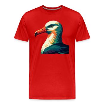 Albatross Cartoon Character Colorful Pet Animal - Men's Premium Organic T-Shirt - red - Front - Damien (186cm)