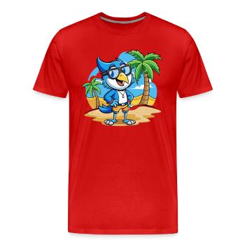 Lunettes de soleil Blue Jay Funny Cartoon Summer Beach - T-shirt bio Premium Homme - rouge - Devant - Damien (186cm)