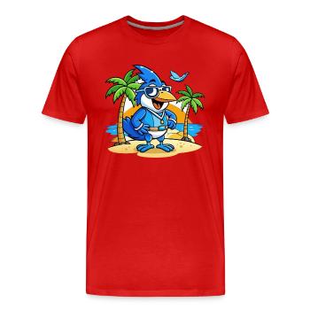 Lunettes de soleil Blue Jay Funny Cartoon Summer Beach - T-shirt bio Premium Homme - rouge - Devant - Damien (186cm)