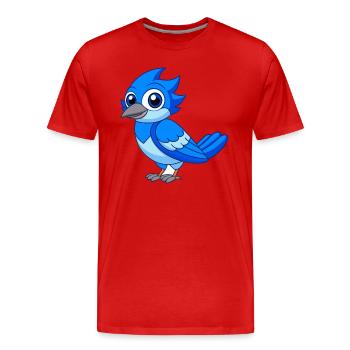 Blue Jay Niedliche Maskottchen Zeichentrickfigur Kawaii - Männer Premium Bio T-Shirt - Rot - Vorne - Damien (186cm)