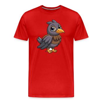 Krähe Niedliche Maskottchen Zeichentrickfigur Kawaii - Männer Premium Bio T-Shirt - Rot - Vorne - Damien (186cm)