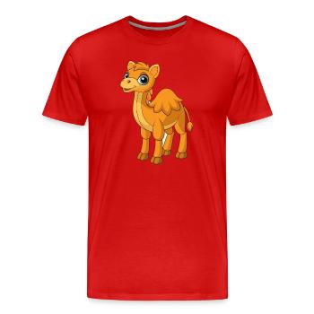 Kamel Niedliche Maskottchen Zeichentrickfigur Kawaii - Männer Premium Bio T-Shirt - Rot - Vorne - Damien (186cm)