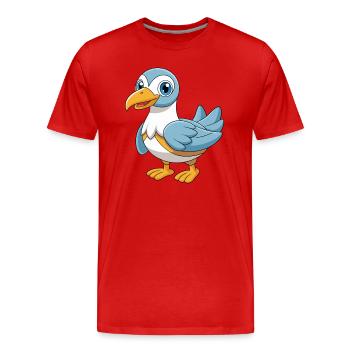 Albatross Mascotte mignonne Personnage de dessin animé Kawaii - T-shirt bio Premium Homme - rouge - Devant - Damien (186cm)