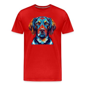 Ariege Pointer Hund Rasse Bunte Karikatur Kawaii - Männer Premium Bio T-Shirt - Rot - Vorne - Damien (186cm)