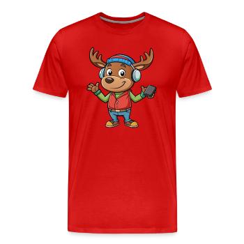 orignal drôle personnage de dessin animé musique de casque - T-shirt bio Premium Homme - rouge - Devant - Damien (186cm)