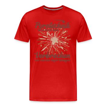 La pyrotechnie n’est pas un crime - Meme Spruch - T-shirt bio Premium Homme - rouge - Devant - Damien (186cm)