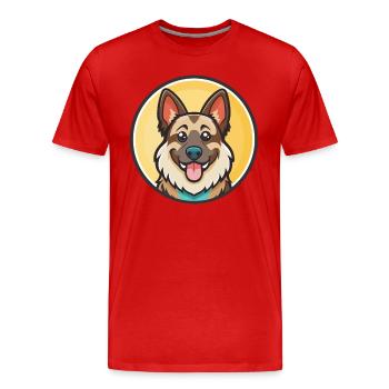 Carpathian Shepherd Dog Breed Funny Cartoon Kawaii - Men's Premium Organic T-Shirt - red - Front - Damien (186cm)