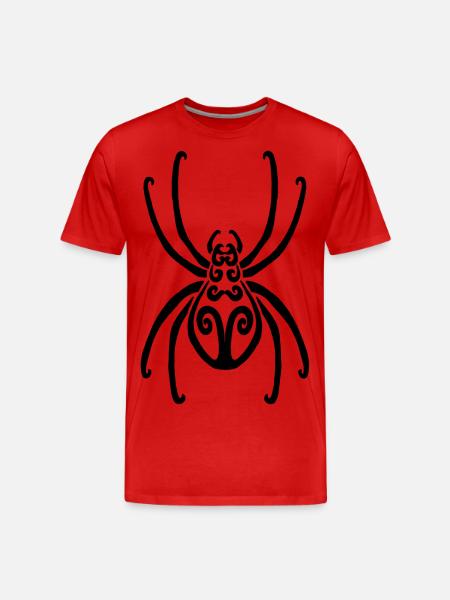 Schwarze Spinne - Männer Premium Bio T-Shirt - Rot