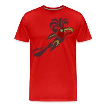 oiseau de paradis salsa oiseau calypso danse rétro - T-shirt bio Premium Homme - rouge - Devant - Damien (186cm)