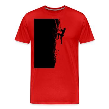 Klettern in den Alpen: Am Limit beim Felsklettern - Männer Premium Bio T-Shirt - Rot - Vorne - Damien (186cm)