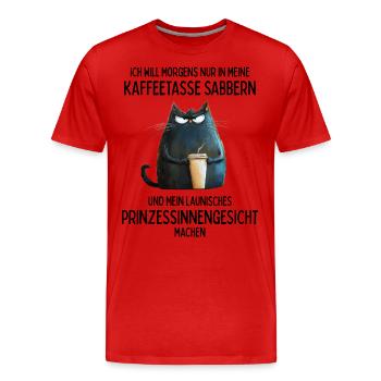 Launisches Prinzessinnengesicht am Morgen - Männer Premium Bio T-Shirt - Rot - Vorne - Damien (186cm)