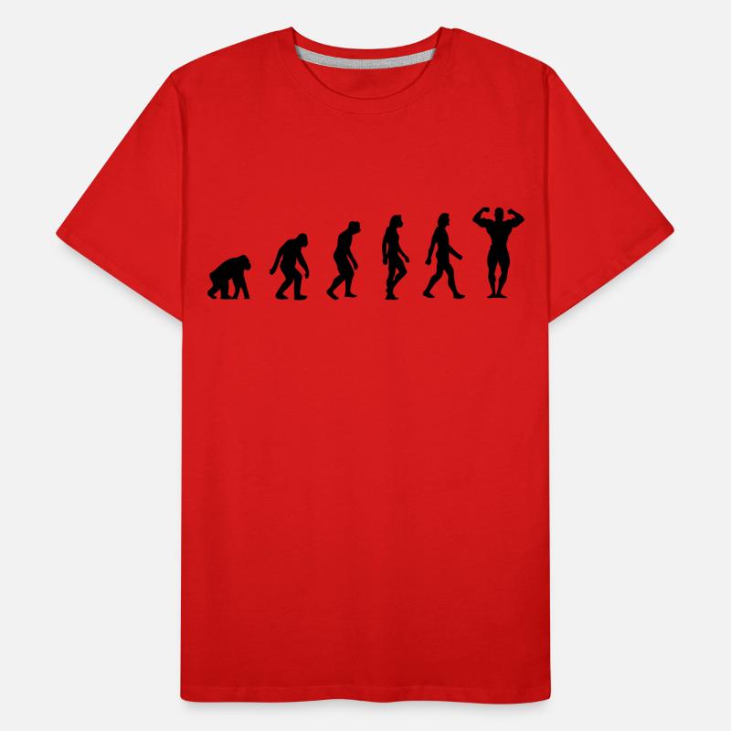 Die Evolution von Bodybuilding Männer Premium Bio T-Shirt