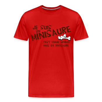 Je suis un minisaure - Männer Premium Bio T-Shirt - Rot - Vorne - Damien (186cm)