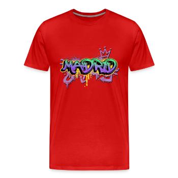 Madrid Spanien Stadt Graffiti Spray Sprayer - Männer Premium Bio T-Shirt - Rot - Vorne - Damien (186cm)