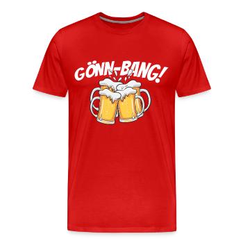 Gönn-Bang Bier Party Saufen - Männer Premium Bio T-Shirt - Rot - Vorne - Damien (186cm)