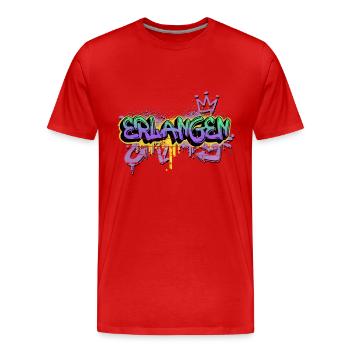 Erlangen Deutschland Stadt Graffiti Spray Sprayer - Männer Premium Bio T-Shirt - Rot - Vorne - Damien (186cm)