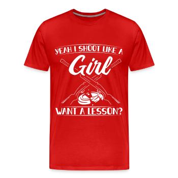 Tir sur cible - T-shirt bio Premium Homme - rouge - Devant - Damien (186cm)
