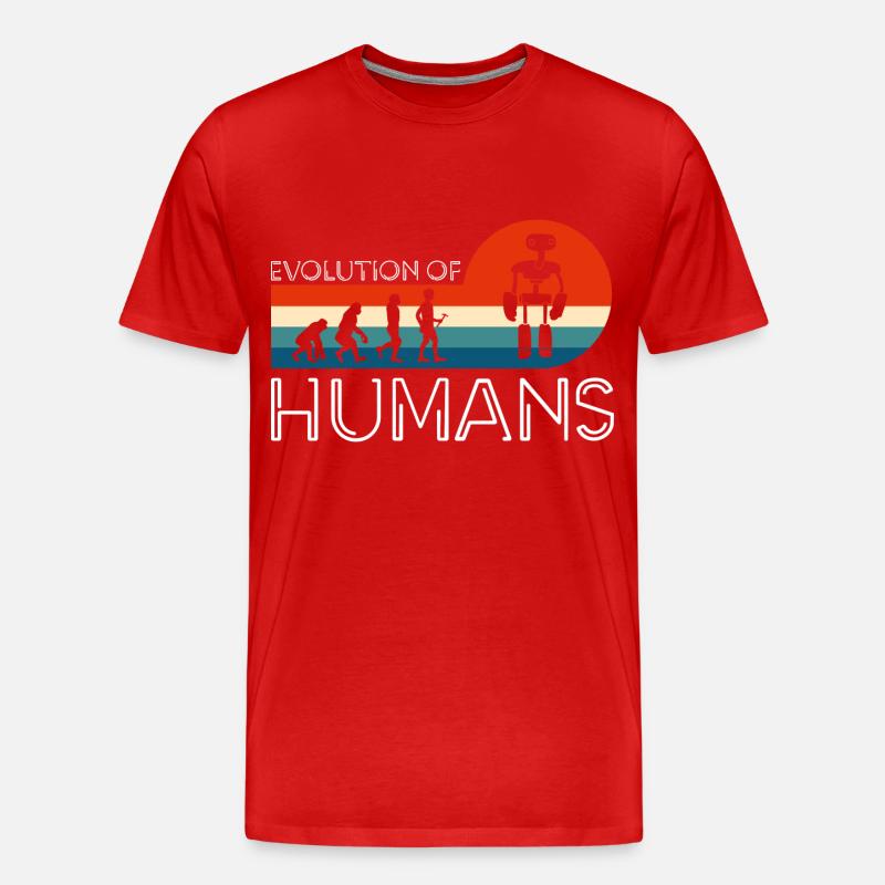 Android Cyborg - Männer Premium Bio T-Shirt - Rot