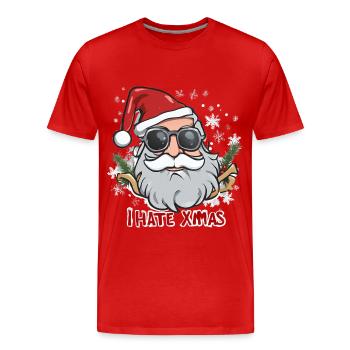 Ich hasse Weihnachten lustig Anti Weihnachten Weihnachtsmann - Männer Premium Bio T-Shirt - Rot - Vorne - Damien (186cm)