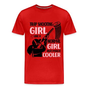 Trapschießen | Schießsport Fallenschießen Geschenk - Männer Premium Bio T-Shirt - Rot - Vorne - Damien (186cm)