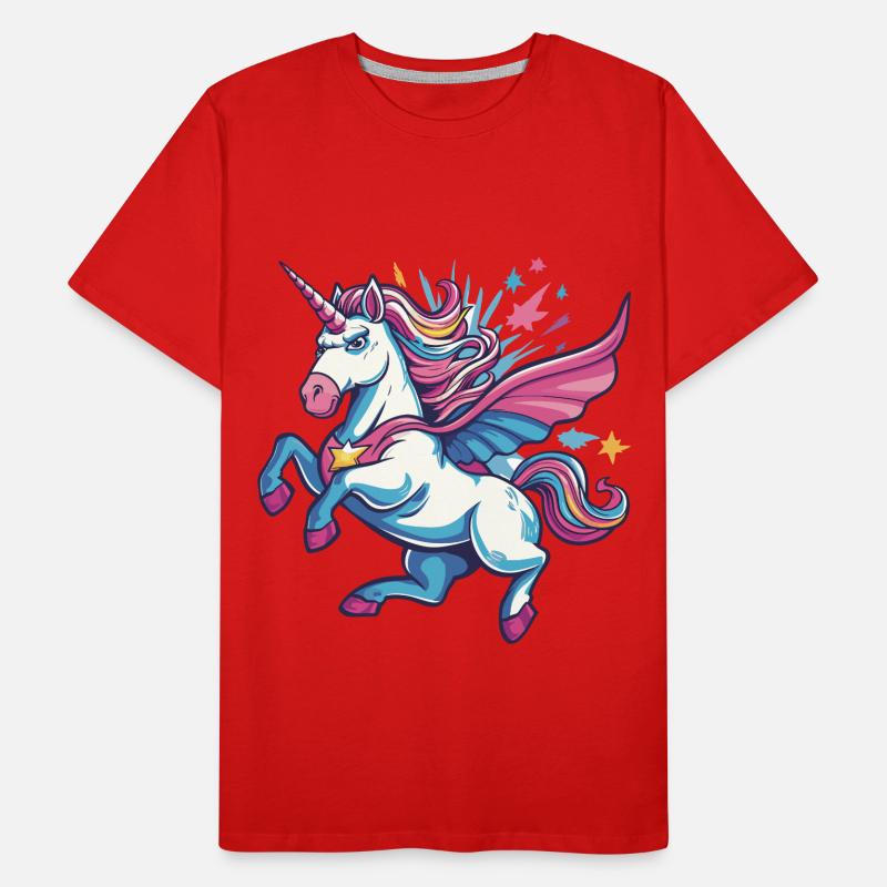 Einhorn Superheld Superkräfte Übernatürlich Comic Männer Premium Bio T-Shirt