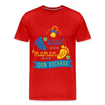 sochaux foot supporter football enceinte - T-shirt bio Premium Homme - rouge - Devant - Damien (186cm)