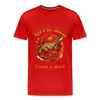 Peace & Love - Men's Premium Organic T-Shirt - red - Front - Damien (186cm)