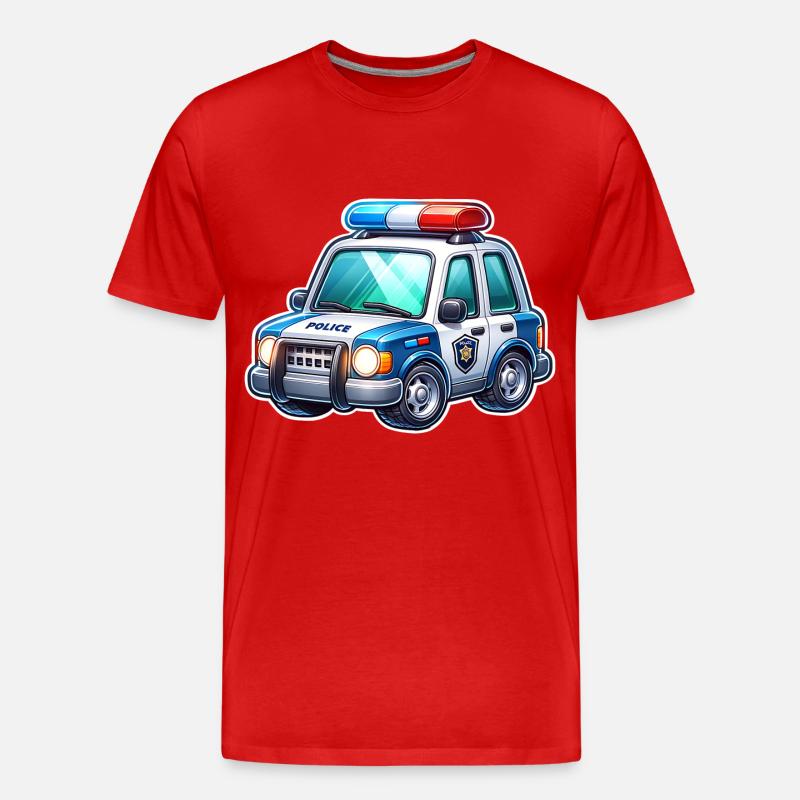 Polizei - Männer Premium Bio T-Shirt - Rot