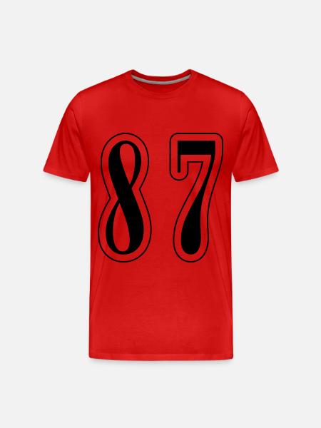 87 Number Symbol - Men's Premium Organic T-Shirt - red