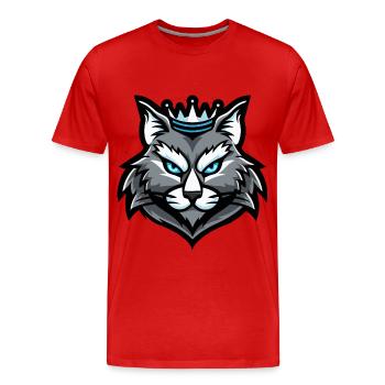 Couronne de tête de chat - T-shirt bio Premium Homme - rouge - Devant - Damien (186cm)